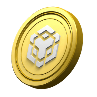 Decoratief element met Binance BNB coin in het community vertrouwensgebied