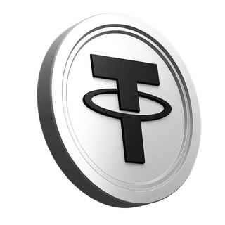 Tether USDT-muntsymbool in het vertrouwensgedeelte van de handelsgemeenschap